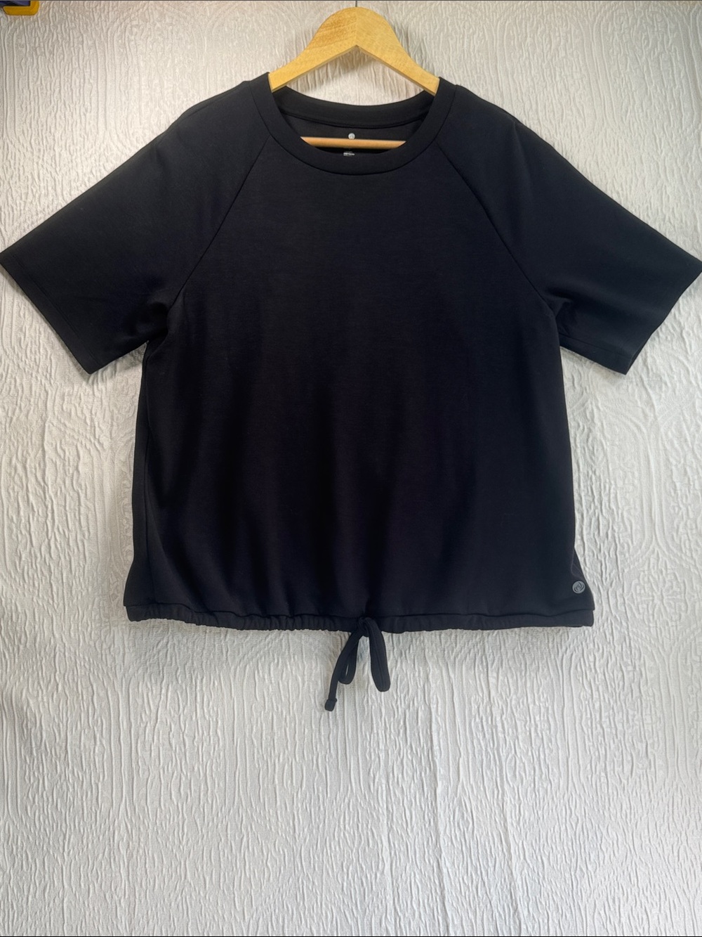 Apana Black Drawstring Crop Top